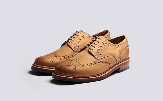 Grenson Archie Mens Brogues in Ginger Burnished Nubuck GRS114050